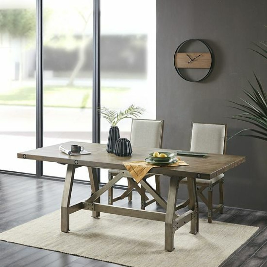 Furniture Ink+Ivy | Ink+Ivy Lancaster Dining Table Gray Silver