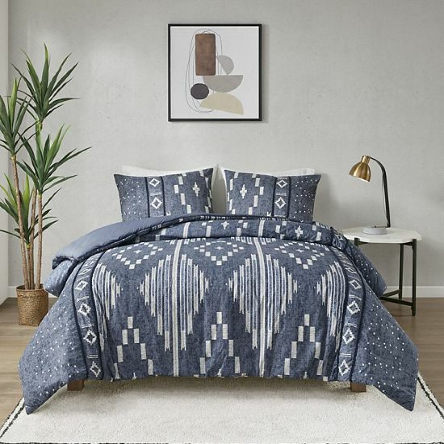 Bed & Bath Ink+Ivy | Ink+Ivy Inari Ikat Print And Braided Trims Cotton 3-Piece Comforter Set With Shams