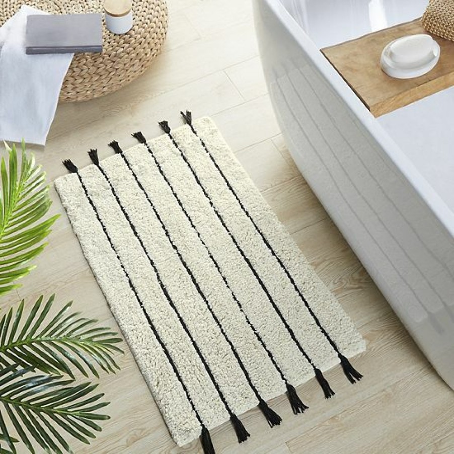 Bed & Bath Ink+Ivy | Ink+Ivy Arbor Striped Tassel Cotton Tufted Bath Rug