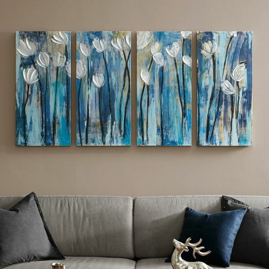 Home Decor Ink+Ivy | Ink+Ivy Ocean Breeze Blossom Canvas Wall Art 4-Piece Set