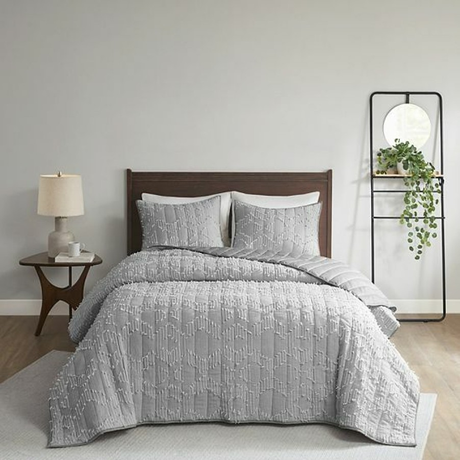 Bed & Bath Ink+Ivy | Ink+Ivy Tulay Clipped Cotton Gauze Quilted Coverlet Set With Shams