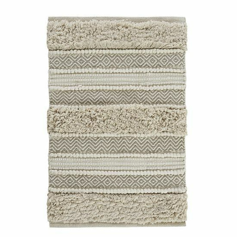 Bed & Bath Ink+Ivy | Ink+Ivy Asher Global Inspired Boho Handwoven Texture Stripe Bath Rug Natural