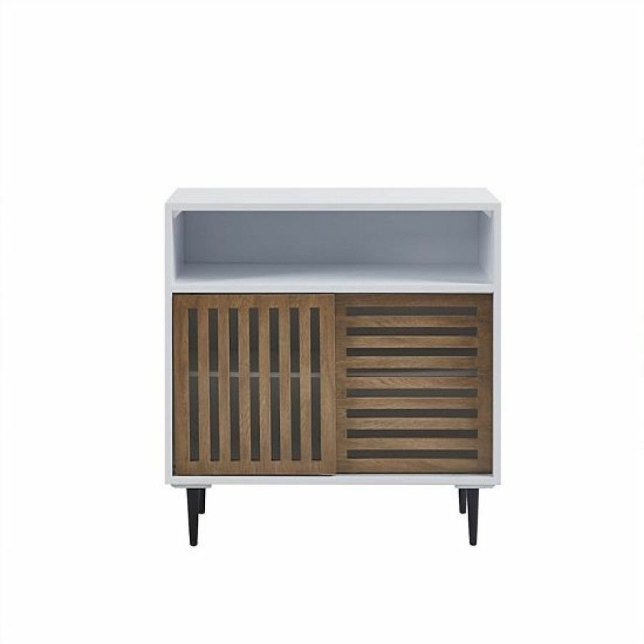 Furniture Ink+Ivy | Ink+Ivy Serenity Mid-Century Modern Sliding Slat Door Storage Cabinet