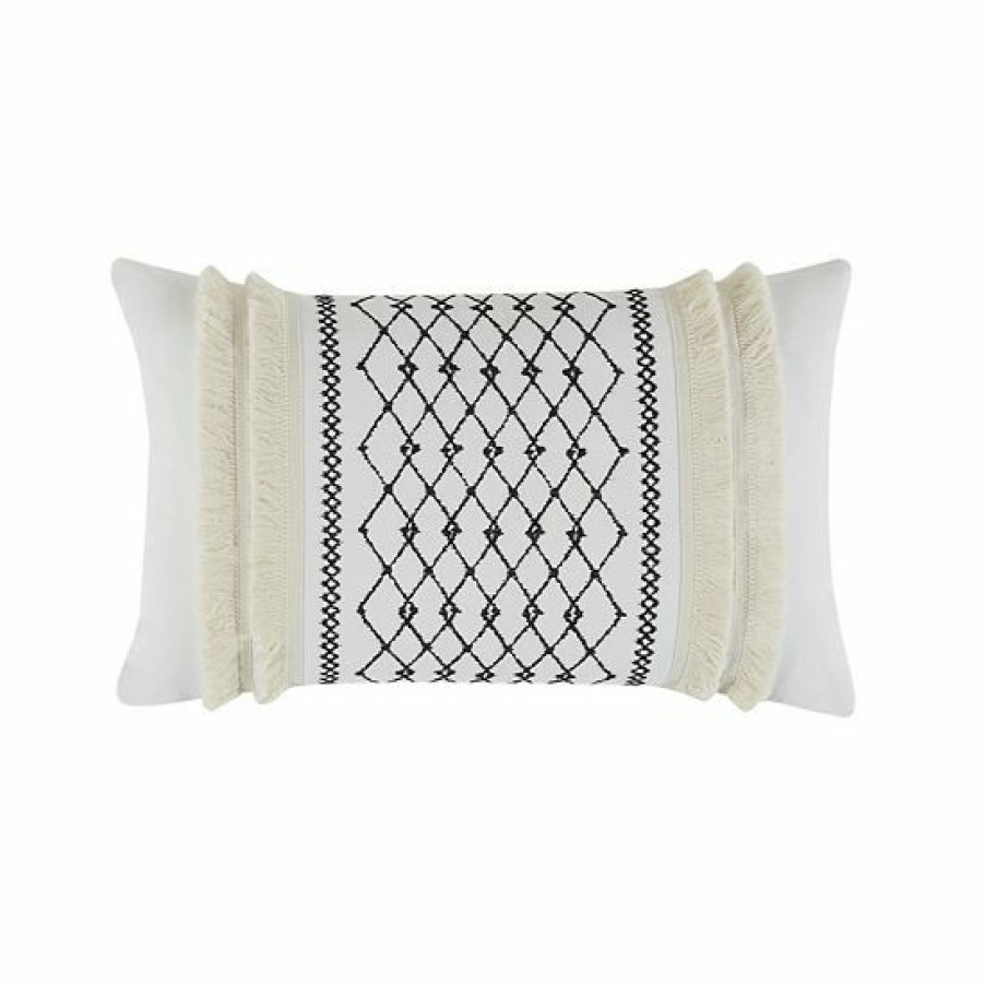 Home Decor Ink+Ivy | Ink+Ivy Bea Removable Cover Embroidered Geometric Oblong Throw Pillow