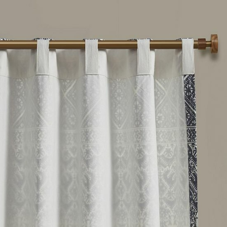 Home Decor Ink+Ivy | Ink+Ivy Mila Cotton Light Filtering Printed Window Curtain With Chenille Detail