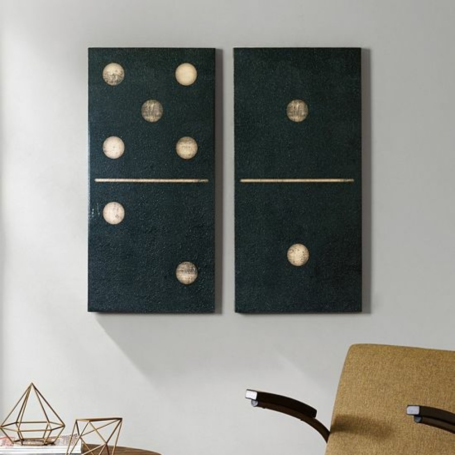 Home Decor Ink+Ivy | Ink+Ivy Two Black Dominos Canvas Wall Art 2-Piece Set