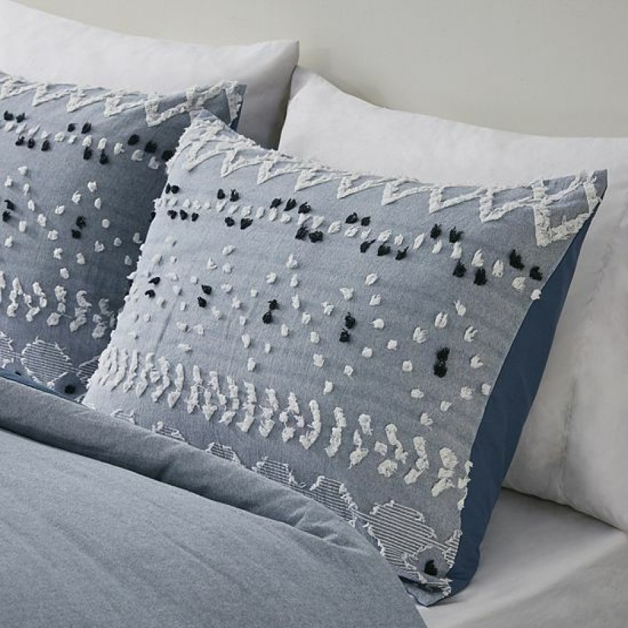 Bed & Bath Ink+Ivy | Ink+Ivy Dora Organic Cotton Clipped Chambray 3-Piece Duvet Cover Set With Shams