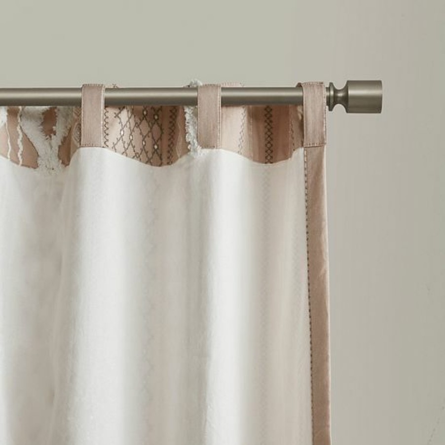 Home Decor Ink+Ivy | Ink+Ivy 1-Panel Imani Light Filtering Lined Cotton Window Curtain Panel With Chenille Stripes